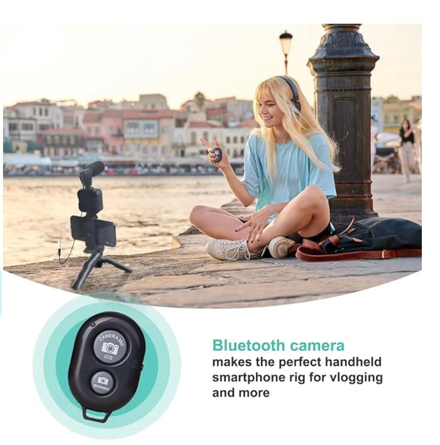 "Enhance Your Content Creation with the Ultimate YouTube Starter Kit: High-Quality Microphone, Wireless Remote, Adjustable Tripod, and LED Lighting for Stunning Videos!"