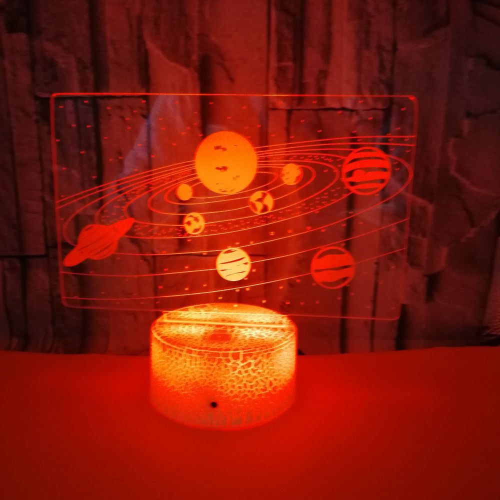 Solar System 3D Optical Illusion Lamp - Universe Space Galaxy Night Light to make your Kids feel wonderful.