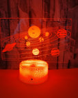 Solar System 3D Optical Illusion Lamp - Universe Space Galaxy Night Light to make your Kids feel wonderful.