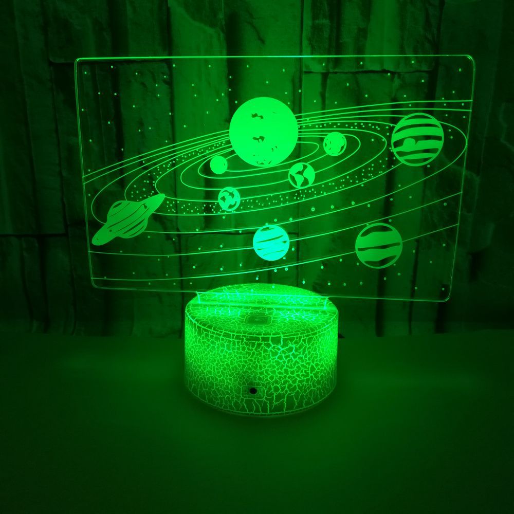 Solar System 3D Optical Illusion Lamp - Universe Space Galaxy Night Light to make your Kids feel wonderful.