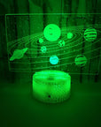 Solar System 3D Optical Illusion Lamp - Universe Space Galaxy Night Light to make your Kids feel wonderful.