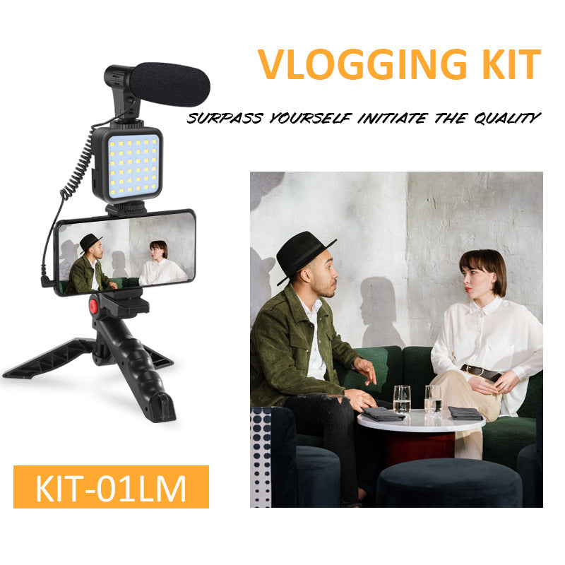 "Enhance Your Content Creation with the Ultimate YouTube Starter Kit: High-Quality Microphone, Wireless Remote, Adjustable Tripod, and LED Lighting for Stunning Videos!"