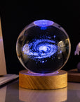 Milky Way Solar System Rain Cloud Astronaut Glowing Crystal Ball Night Light
