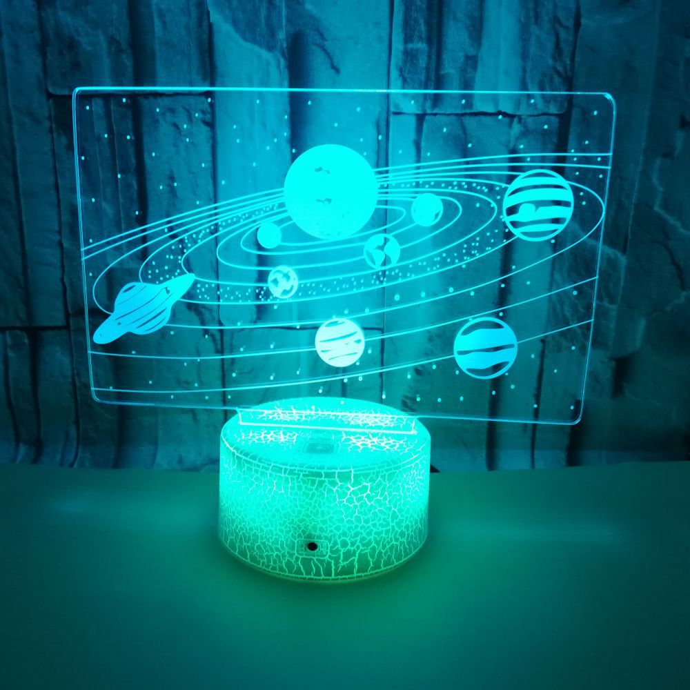 Solar System 3D Optical Illusion Lamp - Universe Space Galaxy Night Light to make your Kids feel wonderful.