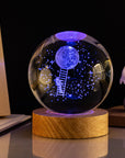 Milky Way Solar System Rain Cloud Astronaut Glowing Crystal Ball Night Light