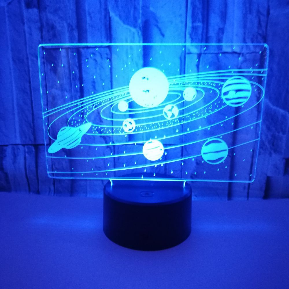 Solar System 3D Optical Illusion Lamp - Universe Space Galaxy Night Light to make your Kids feel wonderful.