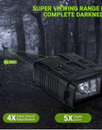 4K Night Vision Binoculars: Explore the Darkness in Stunning Clarity with 10x Digital Zoom, 800m Range, and Built-in WiFi Video Recording!