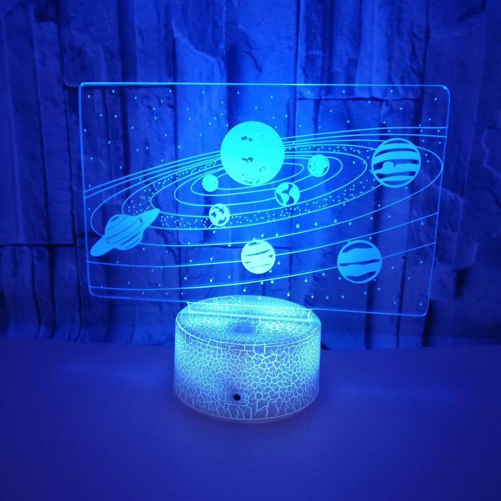 Solar System 3D Optical Illusion Lamp - Universe Space Galaxy Night Light to make your Kids feel wonderful.