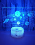 Solar System 3D Optical Illusion Lamp - Universe Space Galaxy Night Light to make your Kids feel wonderful.