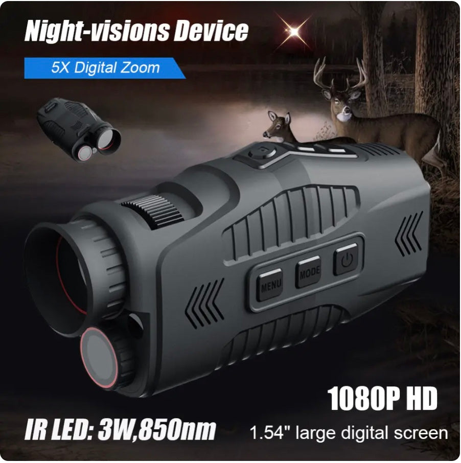 1080P Hd Infrared Night Vision Monocular Photo/Video 5X Zoom 300M For Hunting and Camping Observation