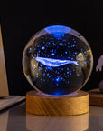 Milky Way Solar System Rain Cloud Astronaut Glowing Crystal Ball Night Light