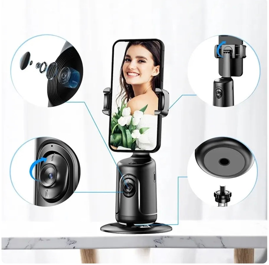 "Revolutionize Your Videos: 360° Auto Face Tracking AI Intelligence Smart Robot Stabilizer with Rechargeable Battery!"