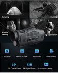 1080P Hd Infrared Night Vision Monocular Photo/Video 5X Zoom 300M For Hunting and Camping Observation