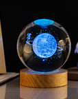 Milky Way Solar System Rain Cloud Astronaut Glowing Crystal Ball Night Light