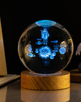 Milky Way Solar System Rain Cloud Astronaut Glowing Crystal Ball Night Light