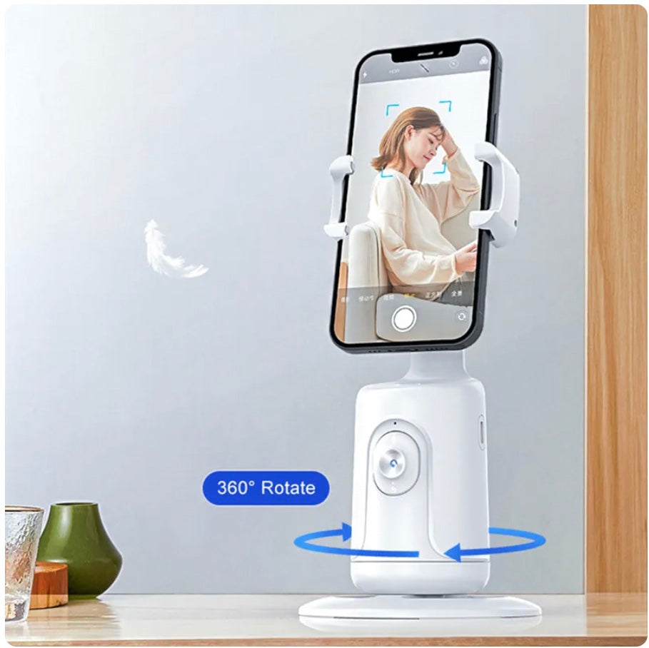 "Revolutionize Your Videos: 360° Auto Face Tracking AI Intelligence Smart Robot Stabilizer with Rechargeable Battery!"