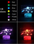 Solar System 3D Optical Illusion Lamp - Universe Space Galaxy Night Light to make your Kids feel wonderful.