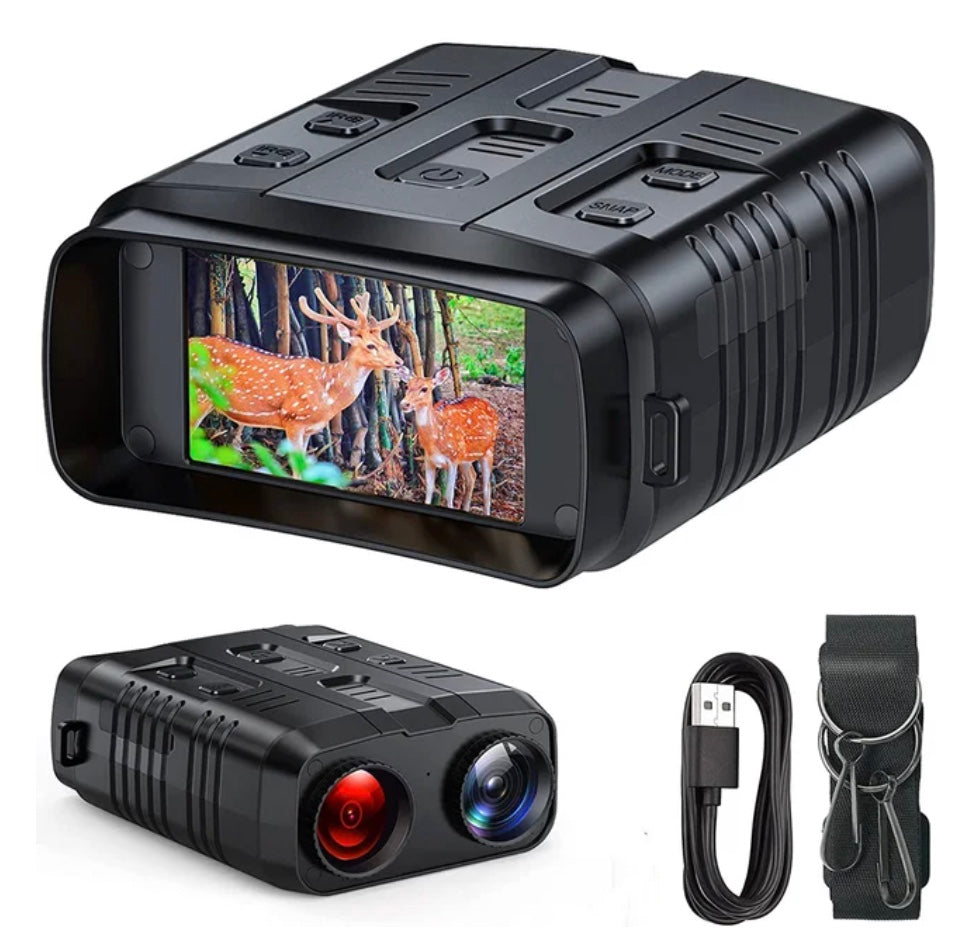 4K Night Vision Binoculars: Explore the Darkness in Stunning Clarity with 10x Digital Zoom, 800m Range, and Built-in WiFi Video Recording!