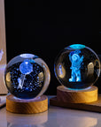 Milky Way Solar System Rain Cloud Astronaut Glowing Crystal Ball Night Light