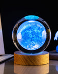 Milky Way Solar System Rain Cloud Astronaut Glowing Crystal Ball Night Light