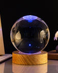 Milky Way Solar System Rain Cloud Astronaut Glowing Crystal Ball Night Light