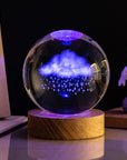 Milky Way Solar System Rain Cloud Astronaut Glowing Crystal Ball Night Light