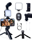 "Enhance Your Content Creation with the Ultimate YouTube Starter Kit: High-Quality Microphone, Wireless Remote, Adjustable Tripod, and LED Lighting for Stunning Videos!"